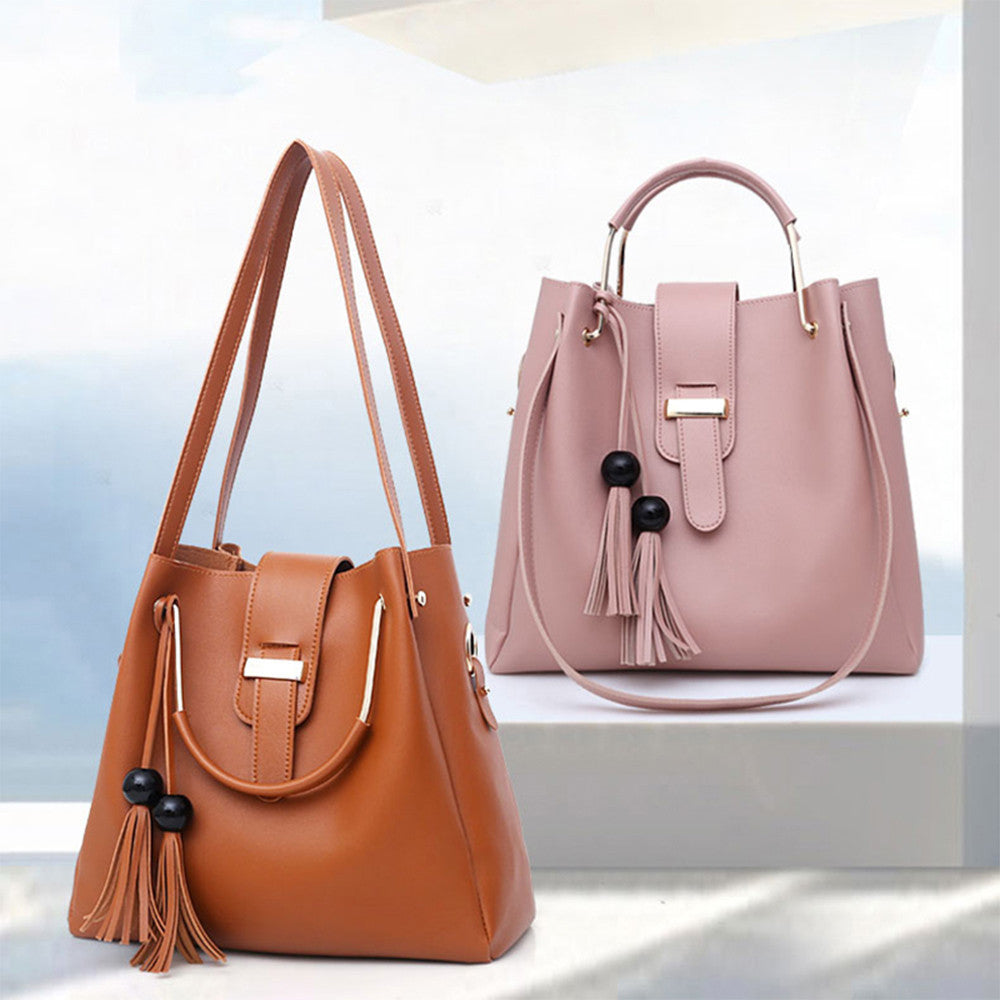 Women 3Pcs/Set PU Leather Handbags - Casual Tote Bag, Crossbody Bag, and Handbag