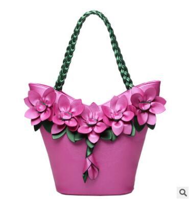 BIRDS Women's Designer Tote Bag - Elegant Leather Handbag with Flower Composite Design