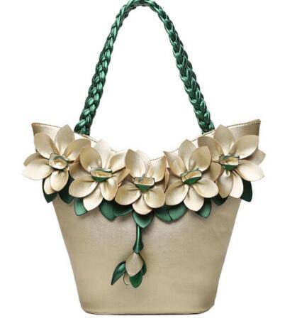 BIRDS Women's Designer Tote Bag - Elegant Leather Handbag with Flower Composite Design