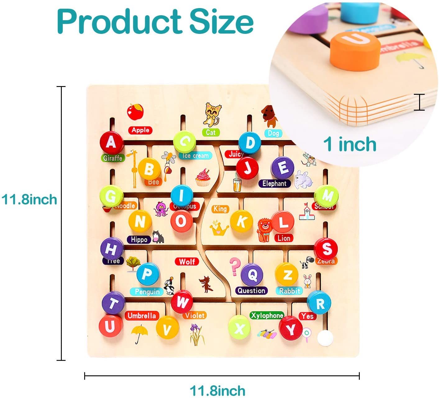 Interactive Wood Puzzle Digital Matching Toy for Young Learners